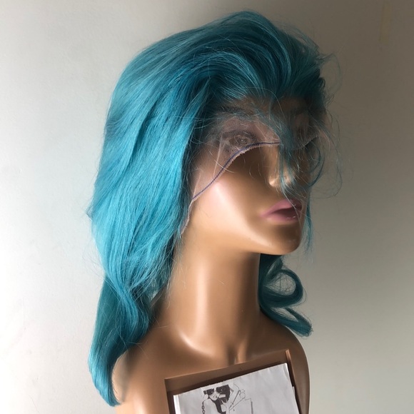 -SHORT BBY BLUE BOB HUMAN HAIR STRAIGHT LACEFRONT main image 5